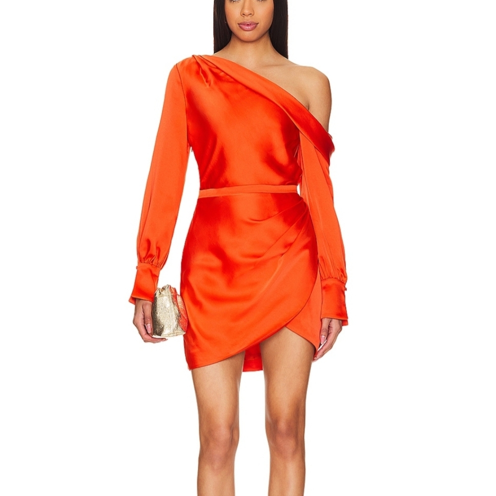 NWT SIMKHAI Cameron One Shoulder Mini Dress